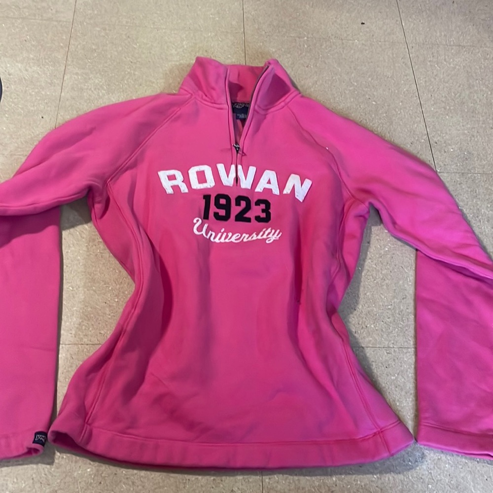 college quarter-zip crewneck pink rowan university jansport medium women’s top